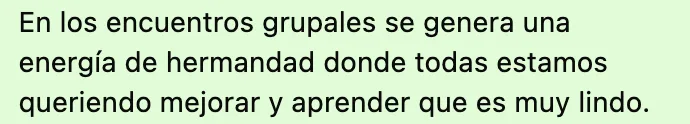Conversación de WhatsApp sobre la experiencia HUMANA